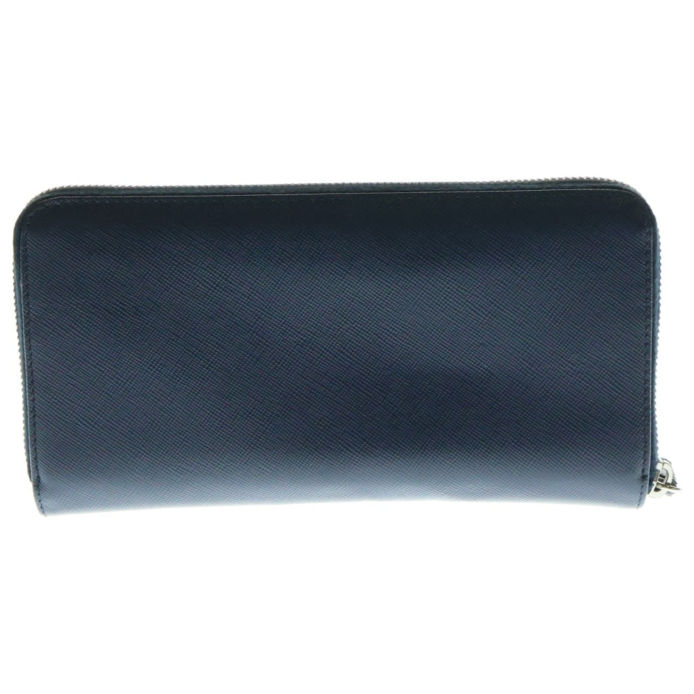 PRADA(プラダ) サフィアーノ ラウンドジップ レザー ウォレット ブルー 2M1317