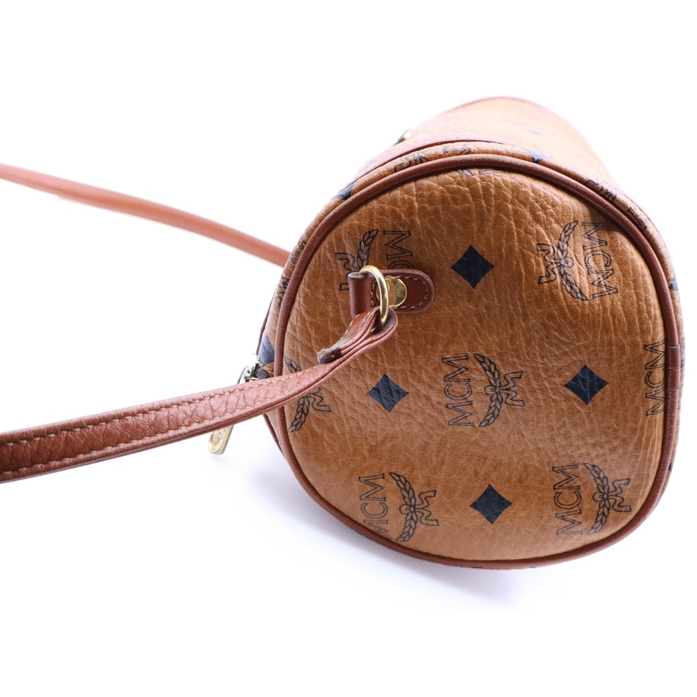 MCM(エム シー エム) ショルダーバッグ 総柄 レザー ブラウン