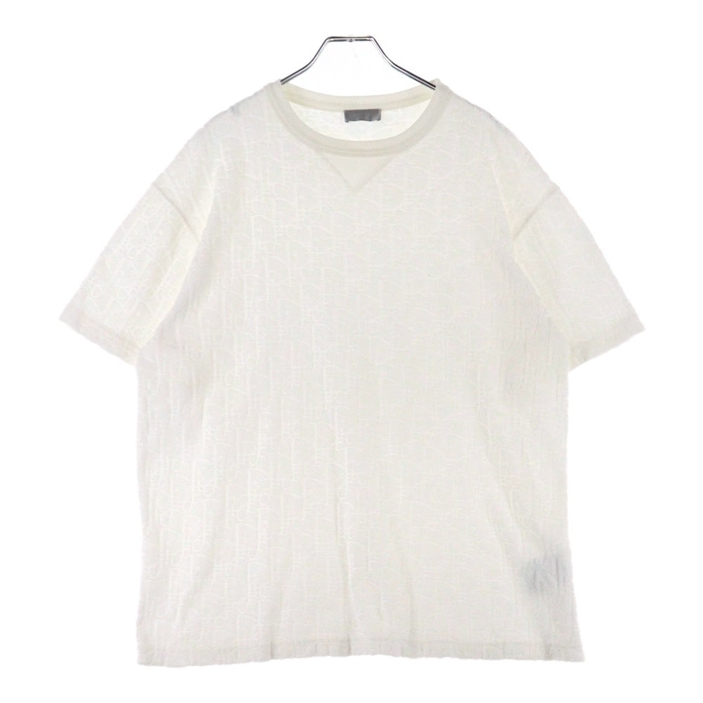 DIOR(ディオール) 21SS オブリーク テリーコットン ジャカード クルーネック 半袖Tシャツ カットソー ホワイト 113J692A0614