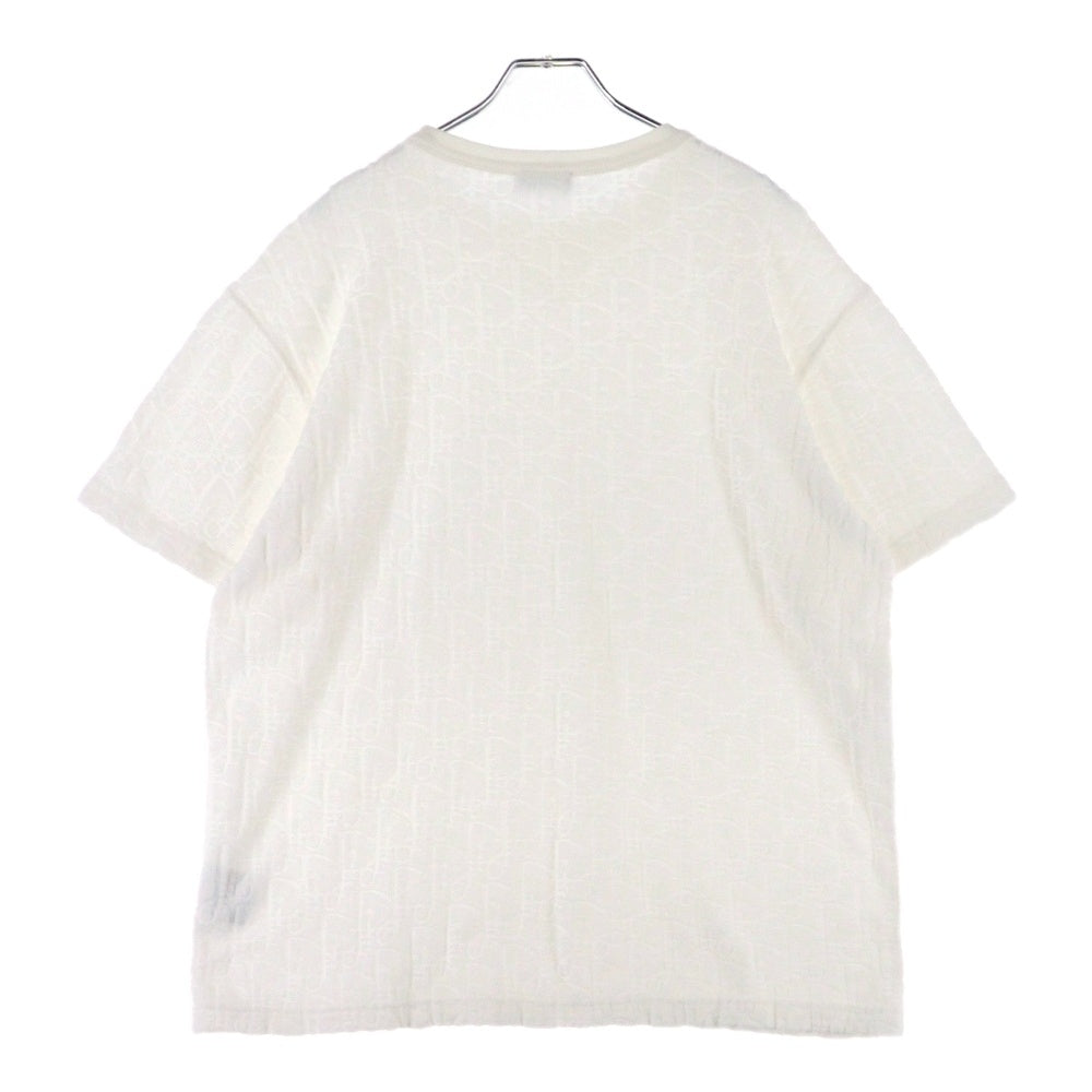 DIOR(ディオール) 21SS オブリーク テリーコットン ジャカード クルーネック 半袖Tシャツ カットソー ホワイト 113J692A0614