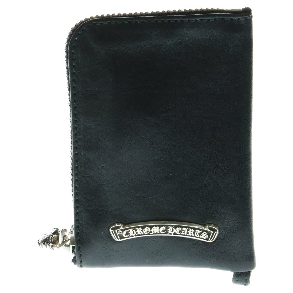 CHROME HEARTS(クロムハーツ) TINY ZIP タイニージップ クロスパッチ付き ダガージップ レザー コンパクトウォレット 財布 ブラック