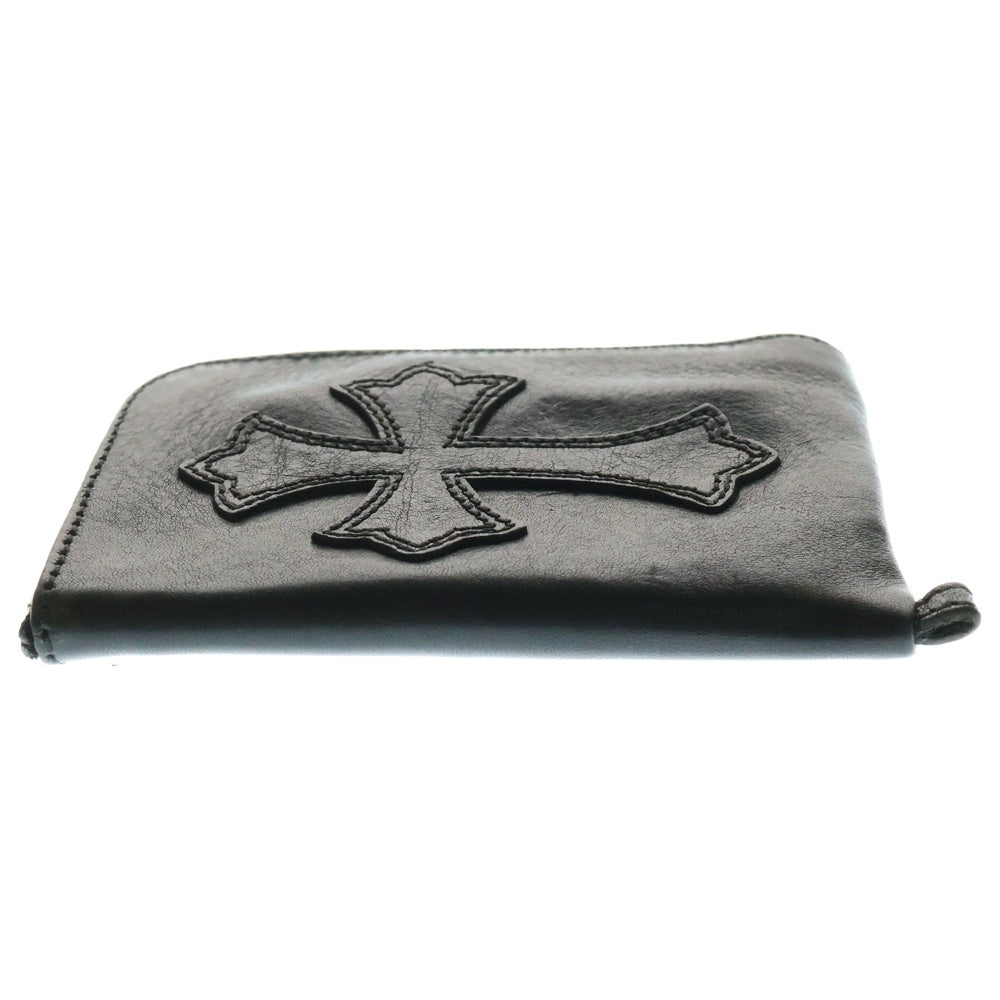 CHROME HEARTS(クロムハーツ) TINY ZIP タイニージップ クロスパッチ付き ダガージップ レザー コンパクトウォレット 財布 ブラック