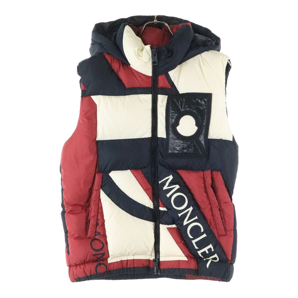 MONCLER GINIUS(モンクレール ジーニアス) CRAIG GREEN PERMIT GILET クレイググリーン バックロゴ ブロッキング ダウンベスト レッド/ブラック D209H4332000