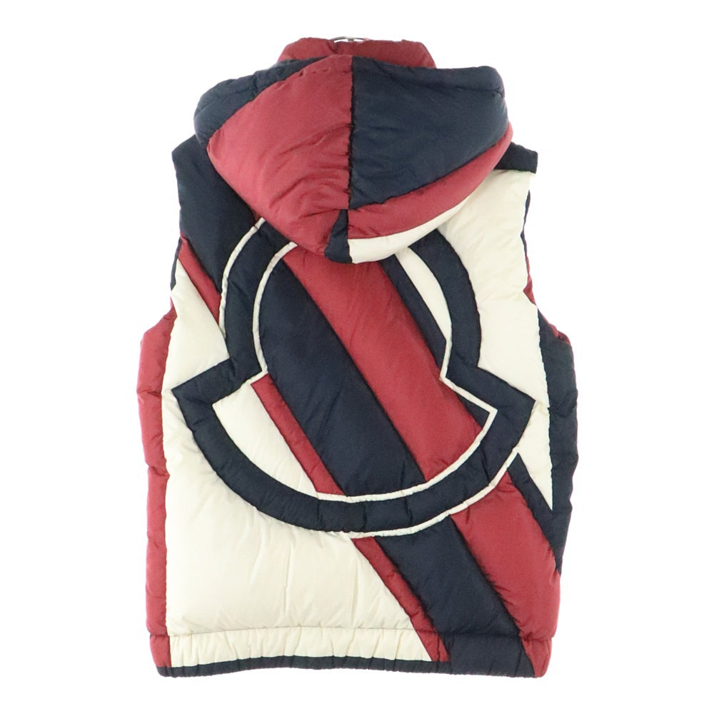 MONCLER GINIUS(モンクレール ジーニアス) CRAIG GREEN PERMIT GILET クレイググリーン バックロゴ ブロッキング ダウンベスト レッド/ブラック D209H4332000
