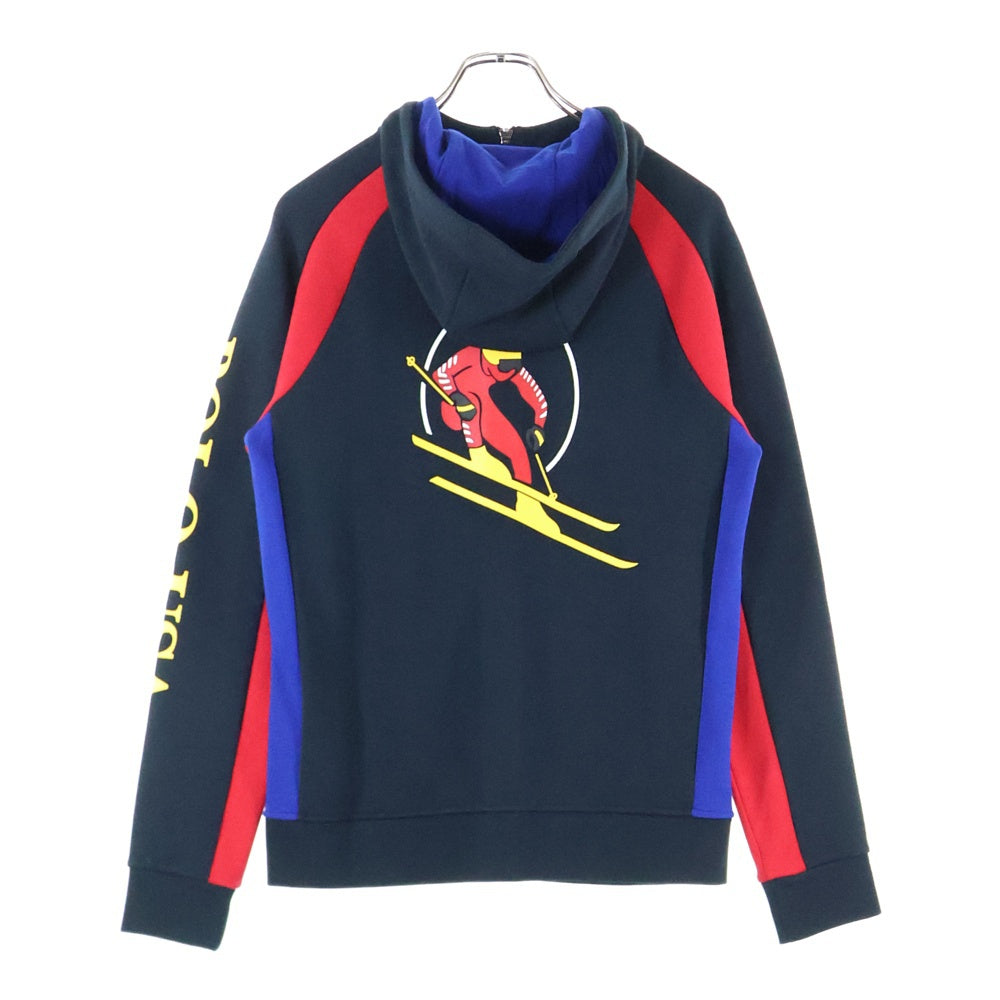 【極美品】ラルフローレン ネイビー ジッパージャケット ロゴ刺繍付き POLO RALPH LAUREN(ポロラルフローレン) 刺繍ロゴ ジップアップ