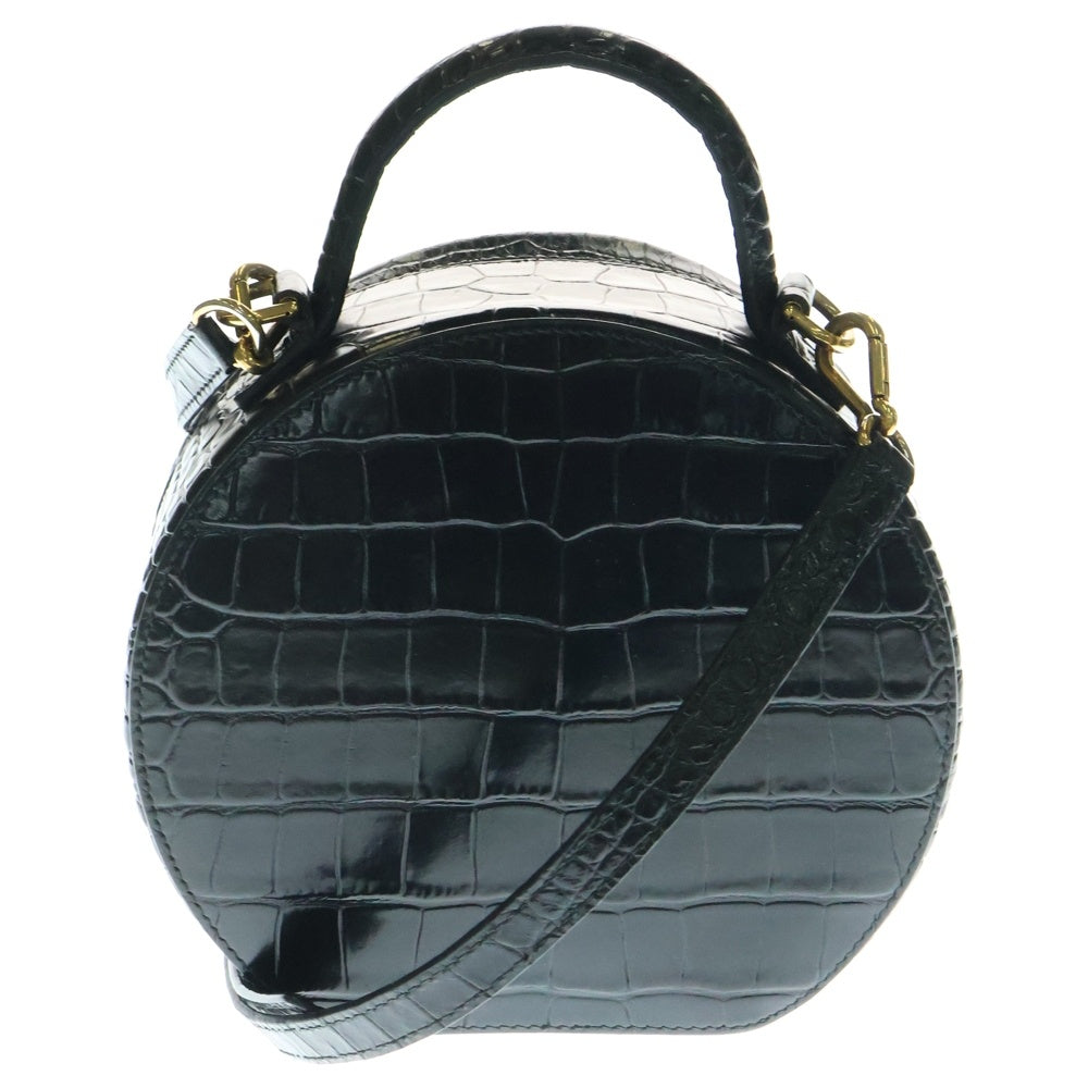 BALENCIAGA(バレンシアガ) BBロゴ レザー型押し ラウンド レディース ショルダーバッグ ブラック