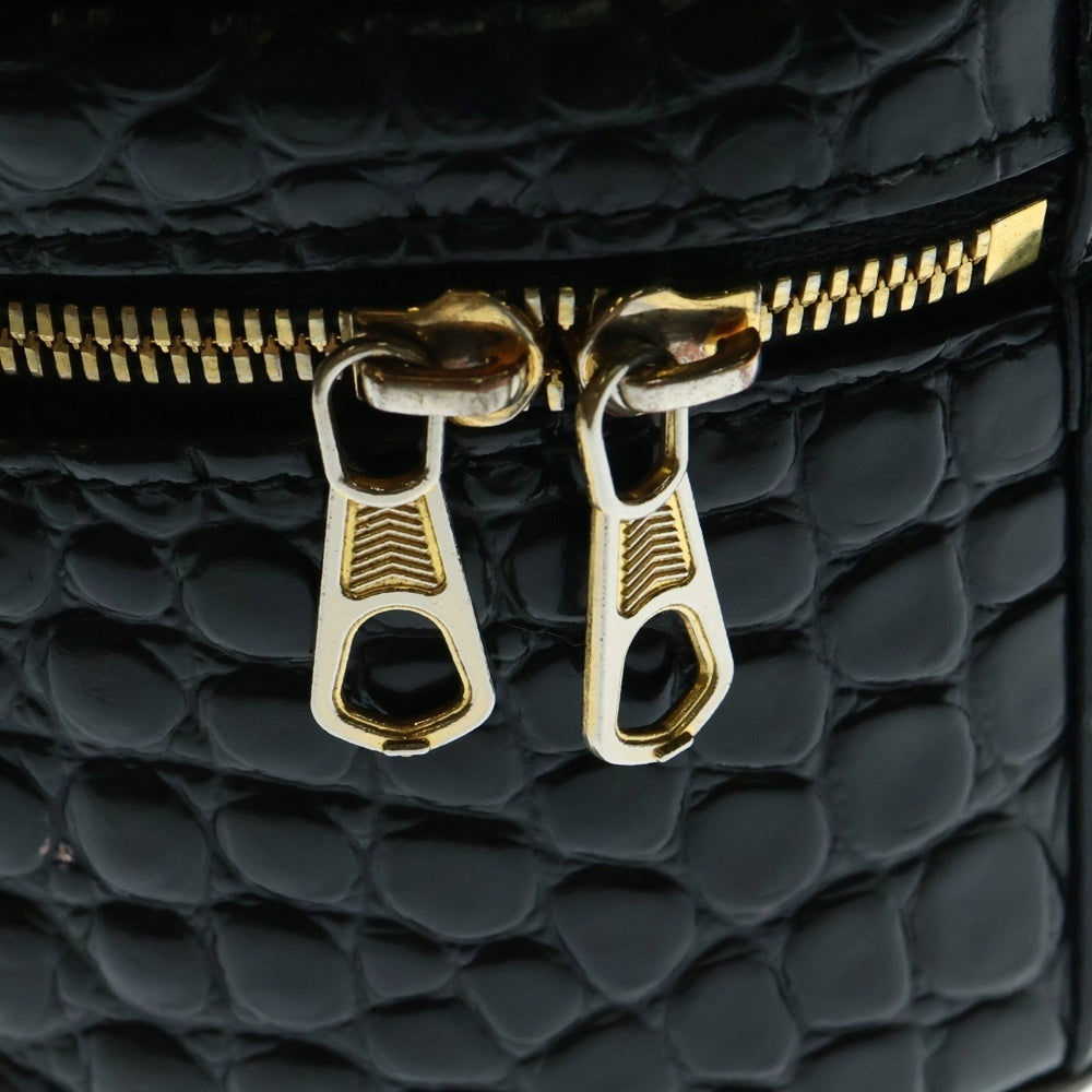 BALENCIAGA(バレンシアガ) BBロゴ レザー型押し ラウンド レディース ショルダーバッグ ブラック