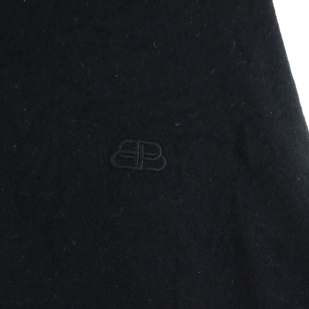 BALENCIAGA(バレンシアガ) BBロゴ刺繍 Vネック レディース ニット ワンピース ブラック 583215 TFV61