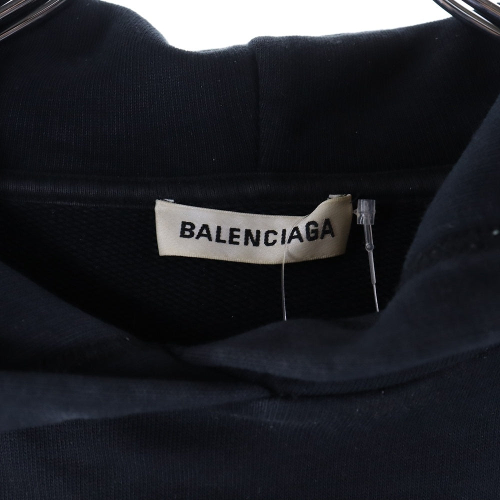 BALENCIAGA(バレンシアガ) レインボーロゴ刺繍 プルオーバーパーカー ブラック 570798 TEV50 レディース