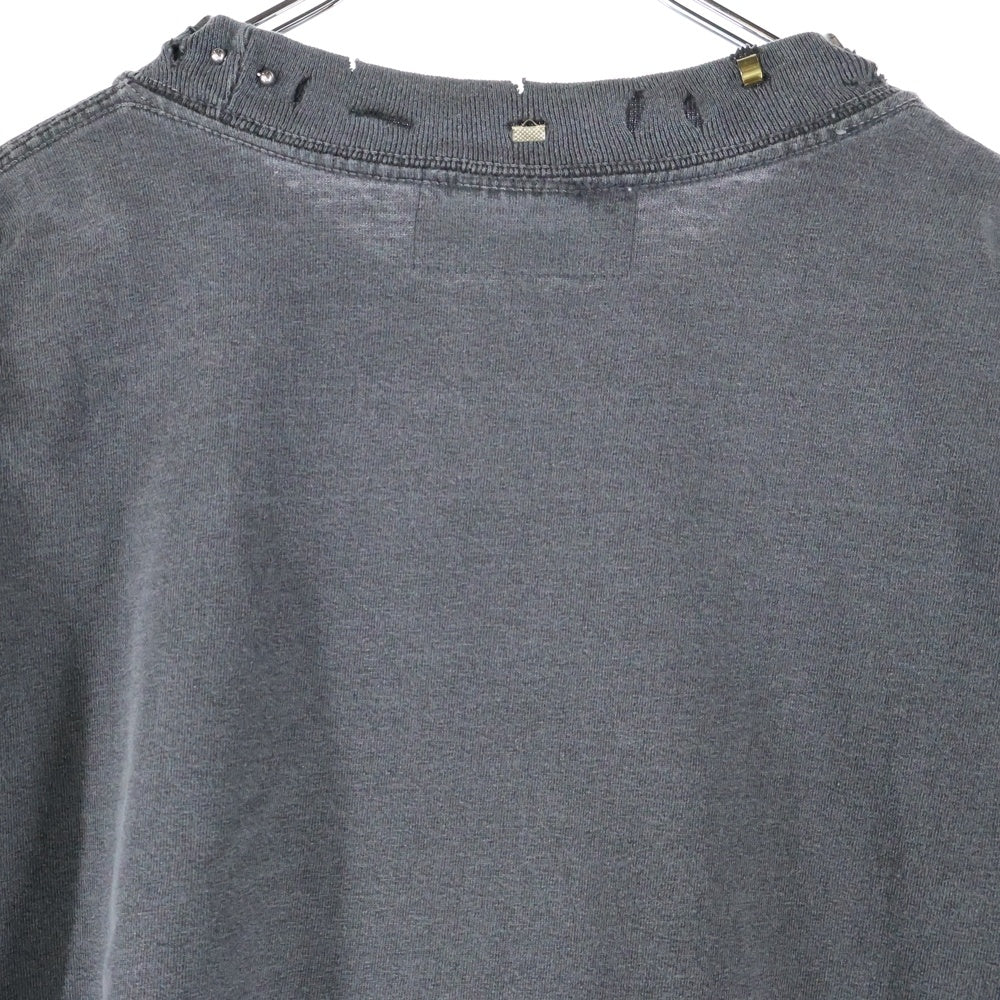 NO BRAND(ノーブランド) BODYSONG ピアッシングTシャツ 半袖カットソー コットン グレー