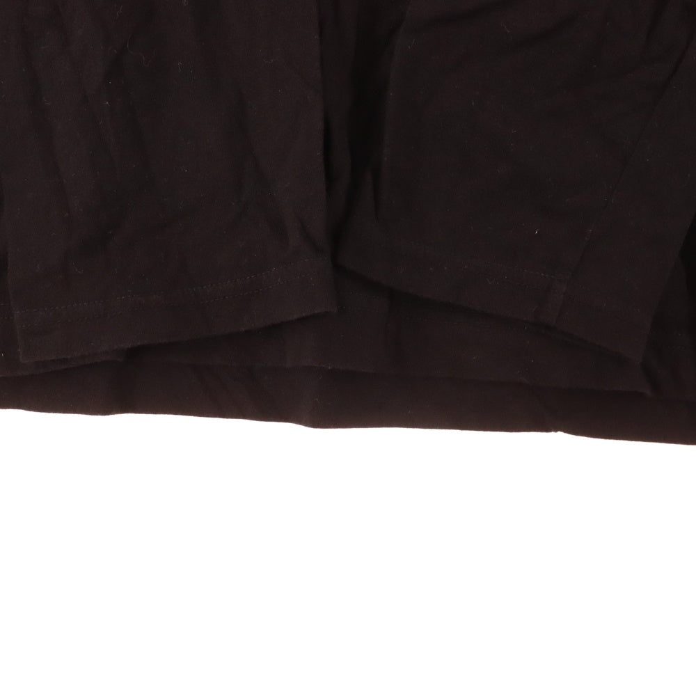 Yohji Yamamoto POUR HOMME(ヨウジヤマモト プールオム) 22AW コーマ天竺 顔料プリント ロングスリーブTシャツ 長袖カットソー フロントプリント ブラック HE-T40-084