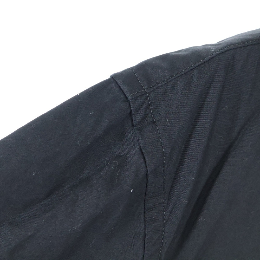 Yohji Yamamoto POUR HOMME(ヨウジヤマモト プールオム) 21AW コットンシャツ ロングシャツ 長袖シャツ ネックベルト 胸ポケット ブラック HX-B55-005