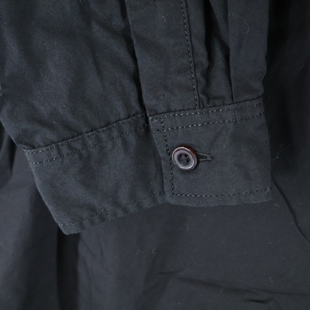 Yohji Yamamoto POUR HOMME(ヨウジヤマモト プールオム) 21AW コットンシャツ ロングシャツ 長袖シャツ ネックベルト 胸ポケット ブラック HX-B55-005