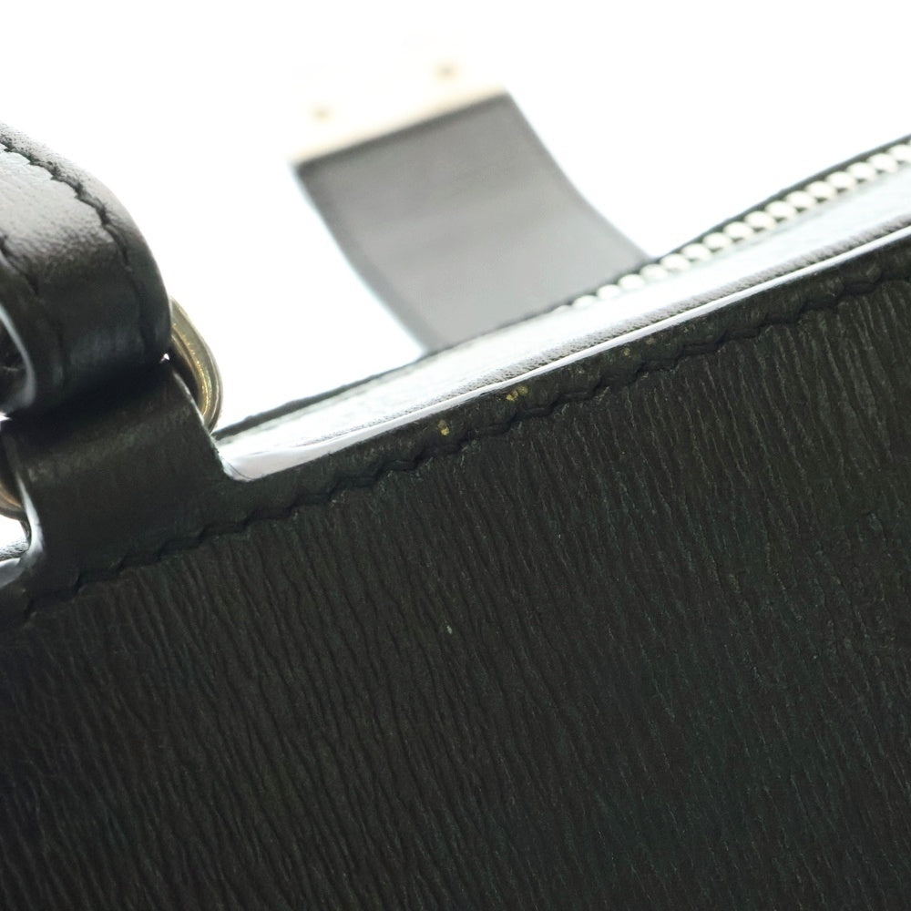 BALENCIAGA(バレンシアガ) バックルロゴ タック レザー ショルダーバッグ ブラック