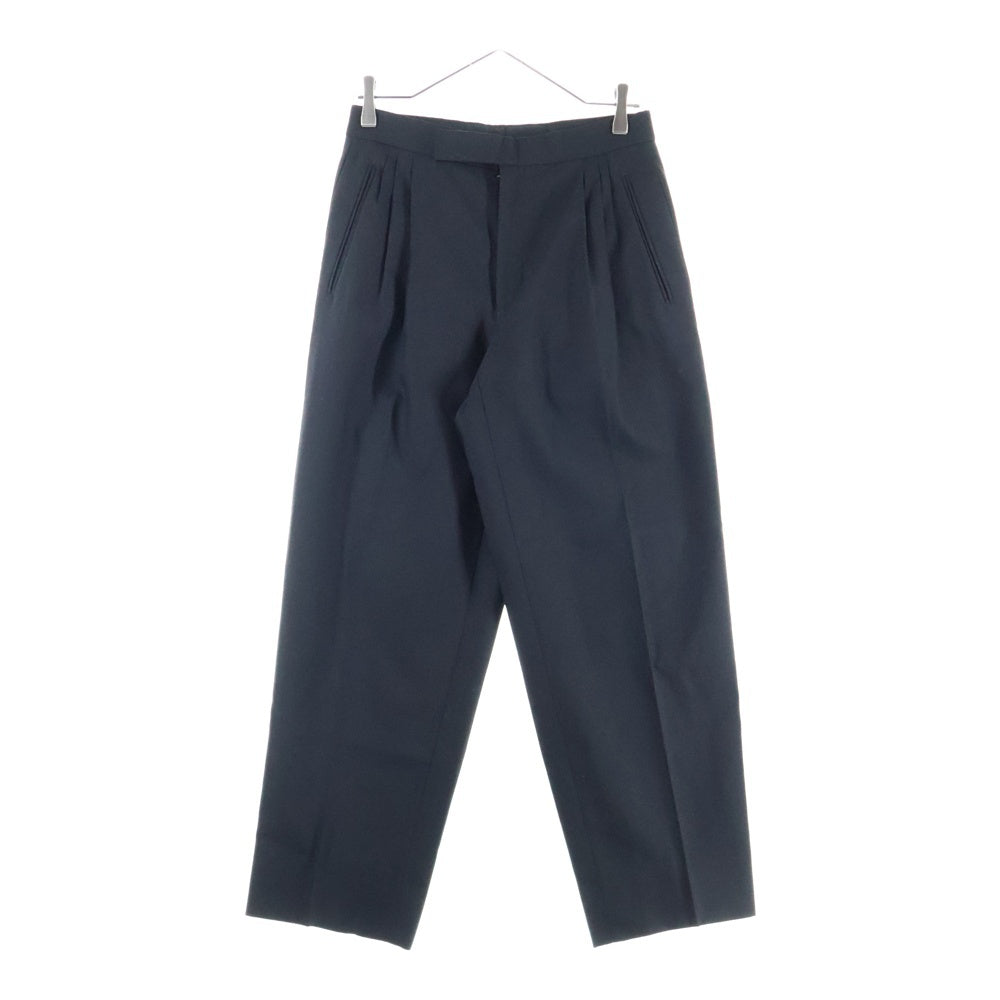 NO BRAND(ノーブランド) 90s MADE IN DOMINICAN REPABLIC 3タック スラックス テーパード ボトム パンツ ブラック