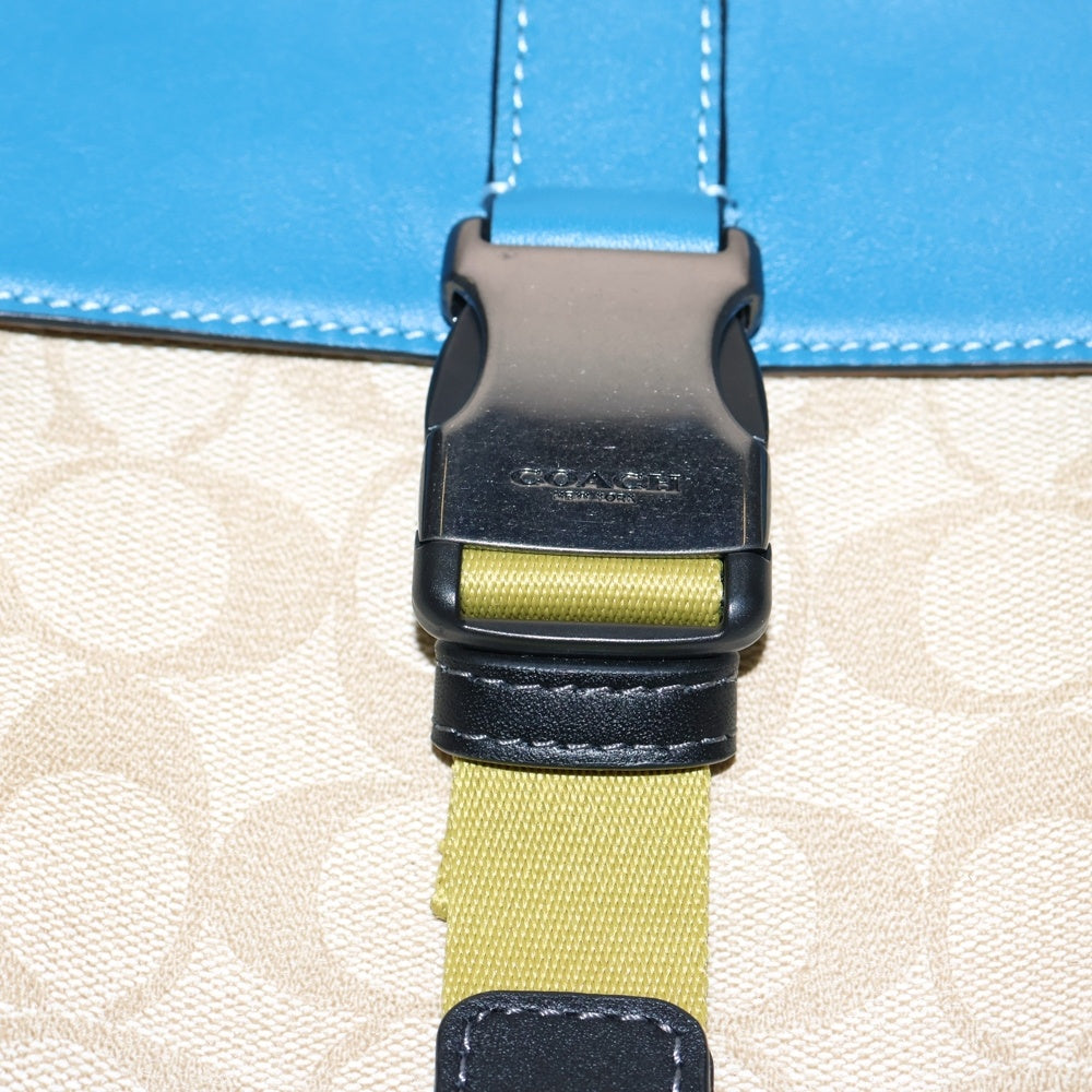 COACH(コーチ) ショルダーバッグ シグネチャー トラック パック スリングパック 肩掛け ベージュ×ブルー CH117