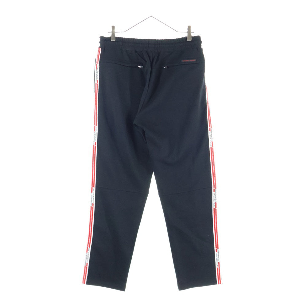 Ferrari(フェラーリ) ロゴラバーワッペン付き ライン スウェットパンツ ブラック