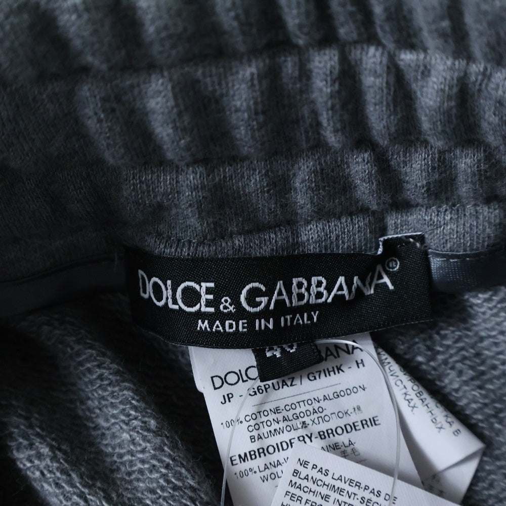 DOLCE & GABBANA(ドルチェアンドガッバーナ) フローラル刺繍 コットン スウェットパンツ グレー