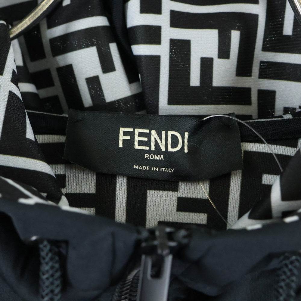 FENDI(フェンディ) 裏地FFロゴ総柄 ジップアップ パーカー ブラック 12CPC-19-785