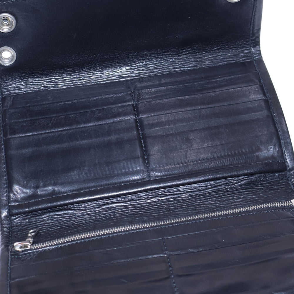 Travis Walker(トラヴィスワーカー) エクストララージ3フォールドカウハイドウォレット ロングウォレット 長財布 ブラック 9W01