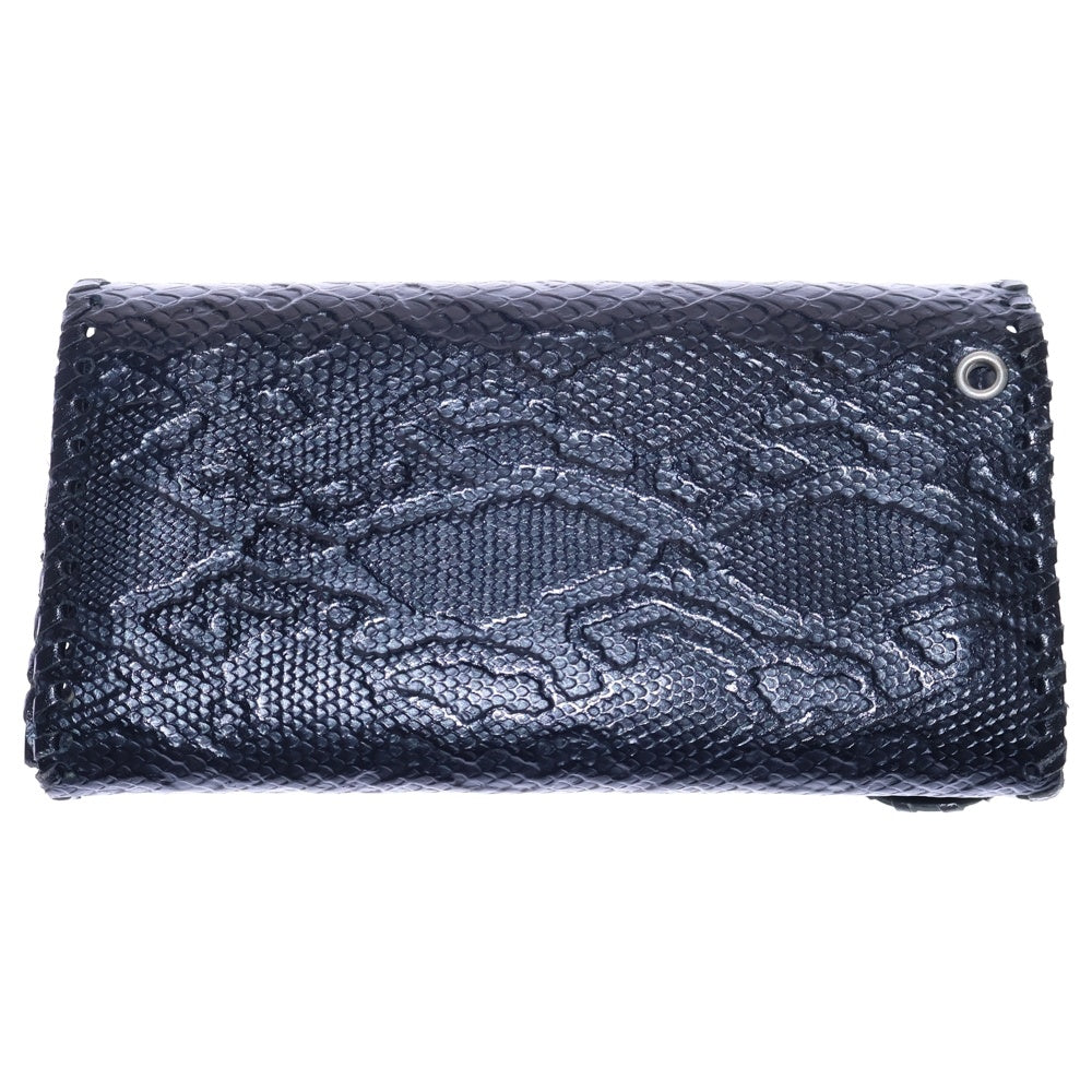 CRAZY PIG(クレイジーピッグ) WALLET BK TEXTURED SNAKE ロングウォレット テクスチャード スネーク ヘビ ブラック