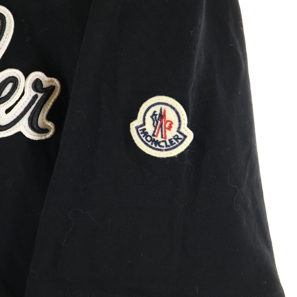 MONCLER(モンクレール) Heren Varsity Logo Tee SS 半袖 クルーネック Tシャツ ブラック K10918C00011 89AJS