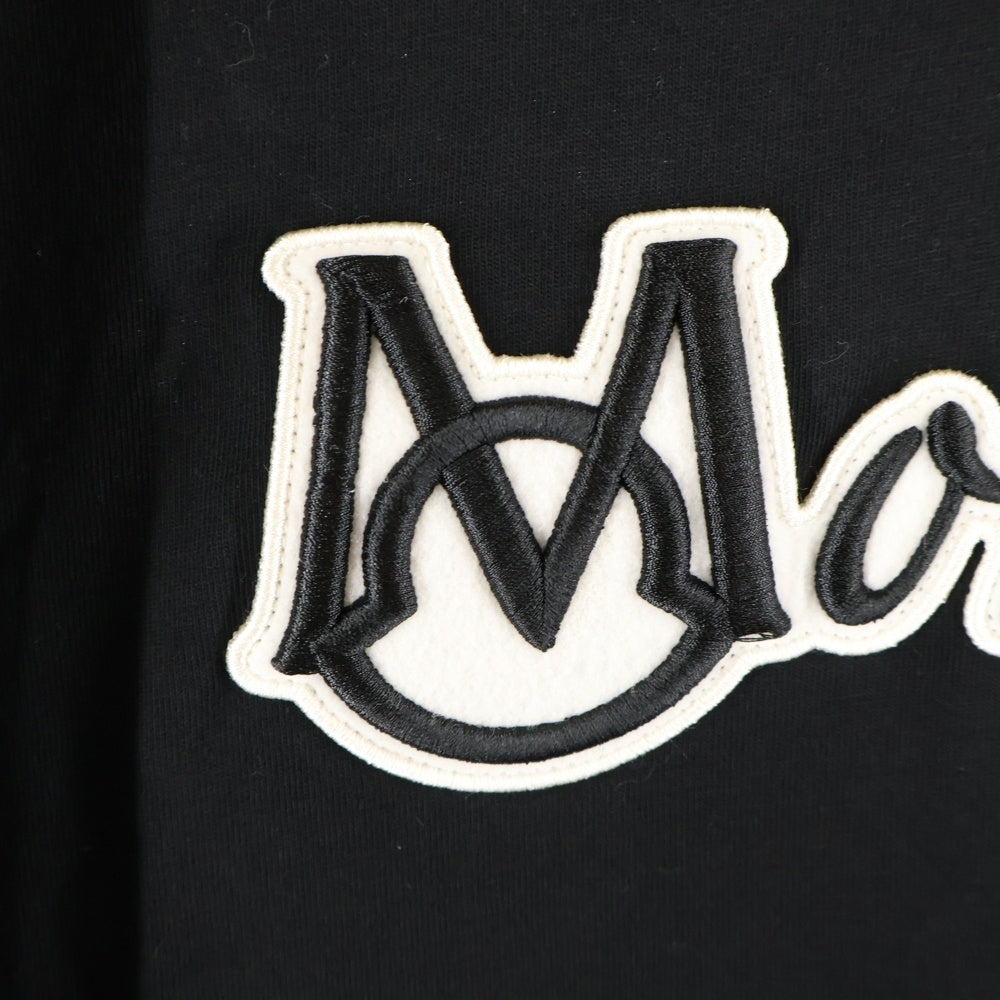 MONCLER(モンクレール) Heren Varsity Logo Tee SS 半袖 クルーネック Tシャツ ブラック K10918C00011 89AJS