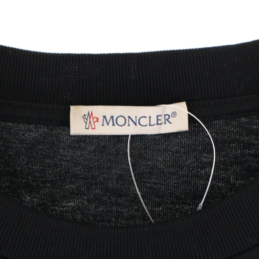 MONCLER(モンクレール) Heren Varsity Logo Tee SS 半袖 クルーネック Tシャツ ブラック K10918C00011 89AJS