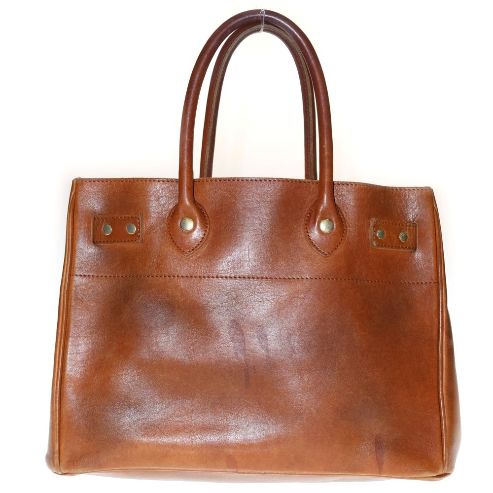 NO BRAND(ノーブランド) バックル金具 レザーハンドバッグ ブラウン