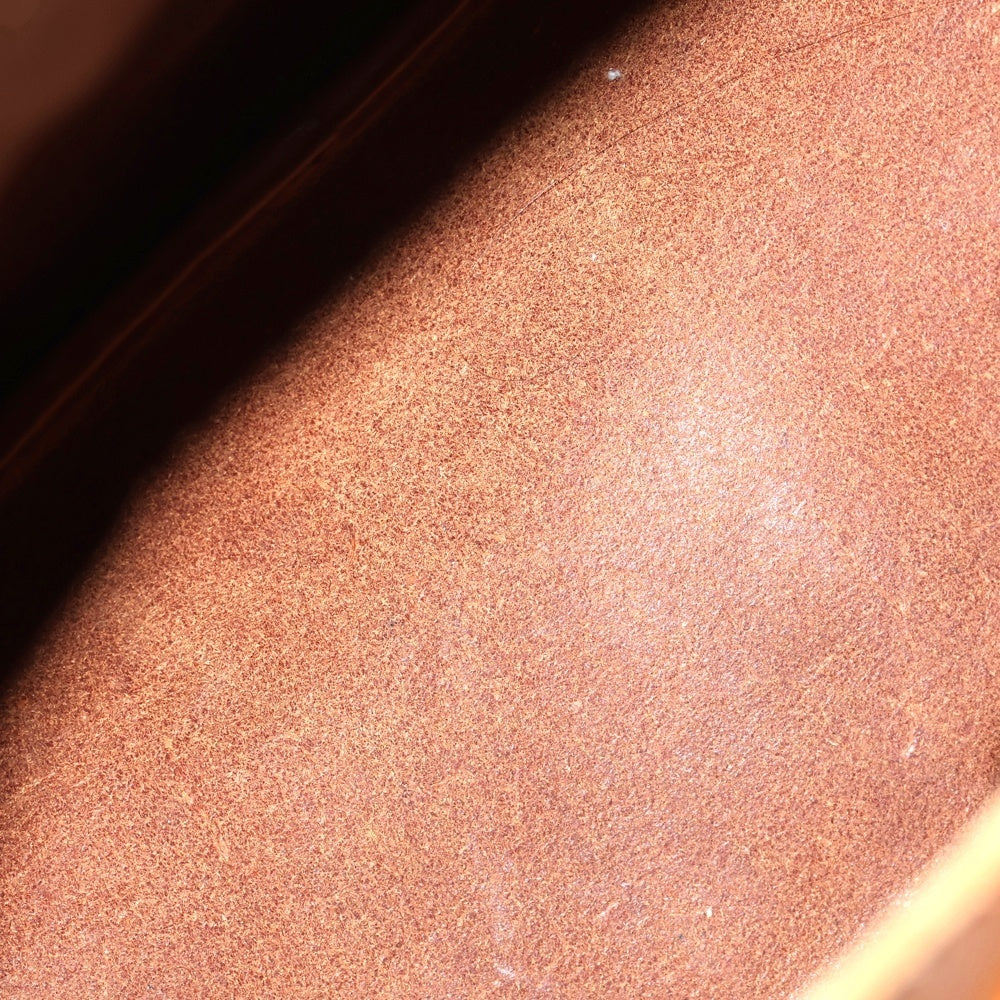 NO BRAND(ノーブランド) バックル金具 レザーハンドバッグ ブラウン