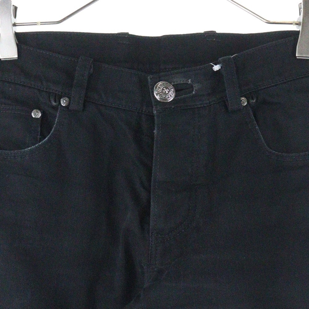 CHROME HEARTS(クロムハーツ) FLEURKNEE DNM PANTS フレアニー ステッチダガージップデニムパンツ ブラック