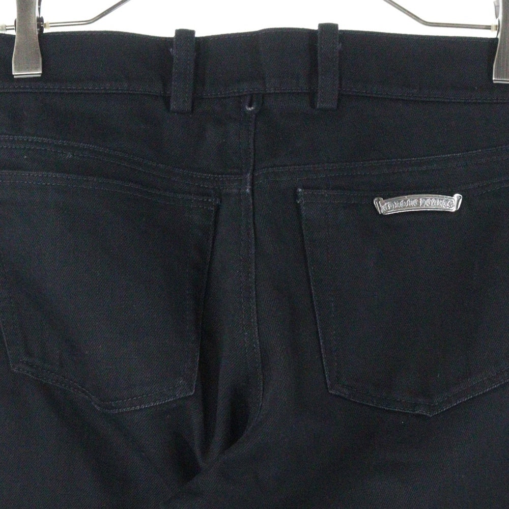 CHROME HEARTS(クロムハーツ) FLEURKNEE DNM PANTS フレアニー ステッチダガージップデニムパンツ ブラック