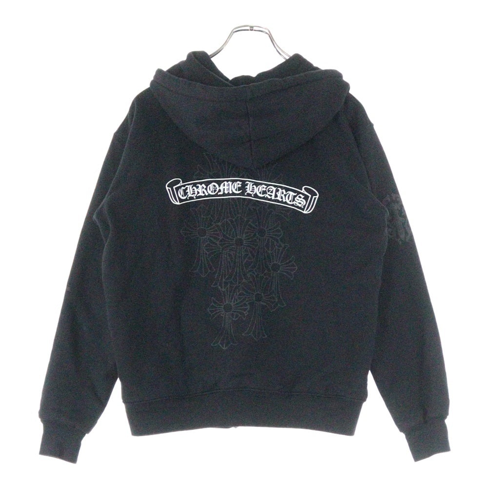 CHROME HEARTS(クロムハーツ) THRML HD ZP バックロゴ サーマル スウェットジップアップパーカー ブラック