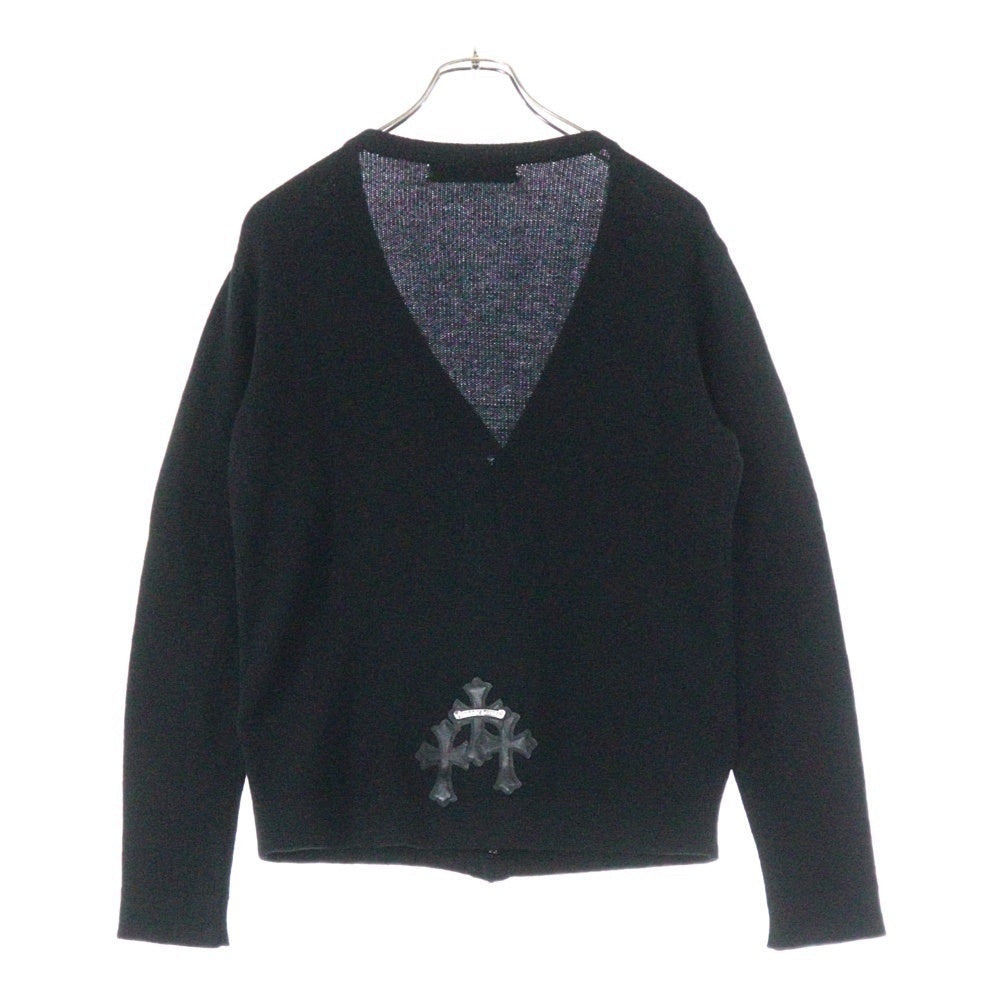 CHROME HEARTS(クロムハーツ) スクロールラベル クロスパッチ付き クロスボールボタン カシミヤニットカーディガン ブラック