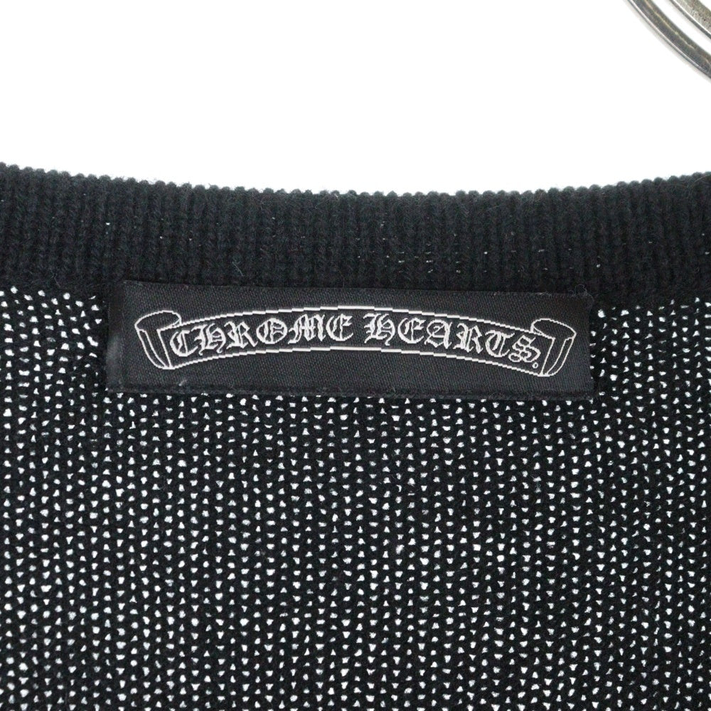 CHROME HEARTS(クロムハーツ) スクロールラベル クロスパッチ付き クロスボールボタン カシミヤニットカーディガン ブラック