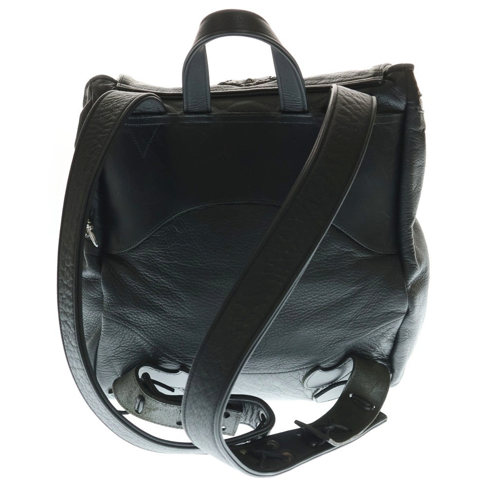 CHROME HEARTS(クロムハーツ) BACKPACK CH CROSS-L ラージバックパック CHクロス付きガンスリンガーストラップレザーバックパック ブラック