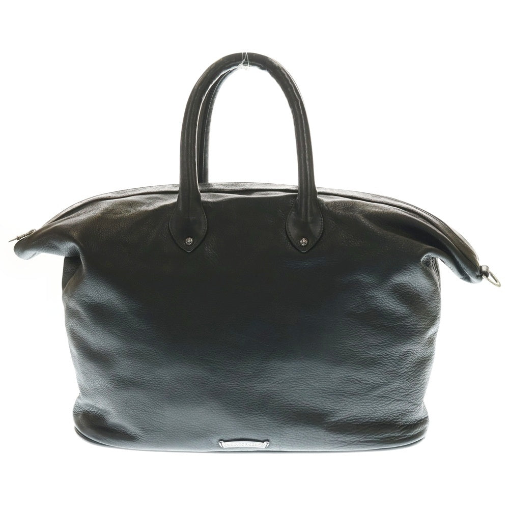 CHROME HEARTS(クロムハーツ) GILLES ジレス セメタリークロスパッチ付き レザーボストンバッグ ブラック