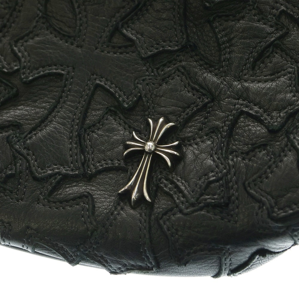 CHROME HEARTS(クロムハーツ) GILLES ジレス セメタリークロスパッチ付き レザーボストンバッグ ブラック