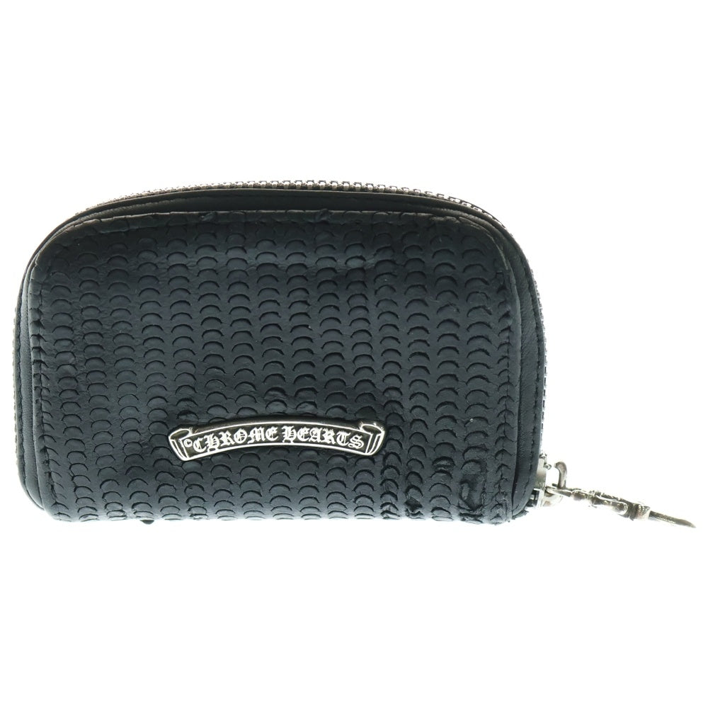 CHROME HEARTS(クロムハーツ) NOVELTY LEATHER COIN CASE ノベルティレザー コインケース ダガー ラウンド ジップ ヘビーレザー ブラック