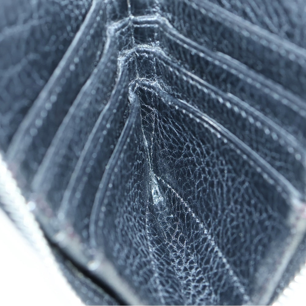 CHROME HEARTS(クロムハーツ) ONE TRILLION DLRS CEME ワン トリリオン ドルズ セメタリークロスパッチ付き ダガー ラウンド ジップ ヘビーレザー コインケース ブラック