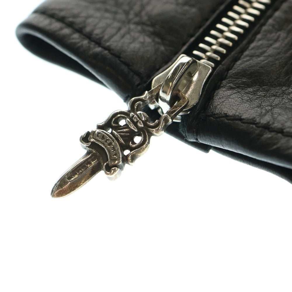 CHROME HEARTS(クロムハーツ) DGR ZIP GROVE ダガージップ レザーグローブ ブラック
