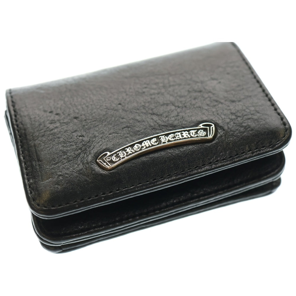 CHROME HEARTS(クロムハーツ) CRD CSE 3PKT WD V1 スクロールラベル 3ポケットカードケース ブラック