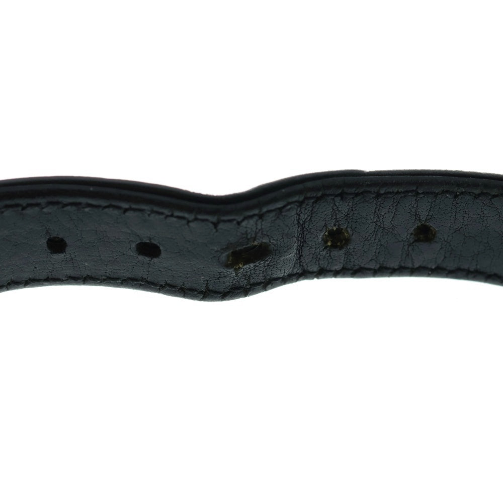 CHROME HEARTS(クロムハーツ) GUNSLINGER LEATHER CUFF BRACELET W/SCROLL CHスクロールラベル レザーブレスレット シルバー/ブラック