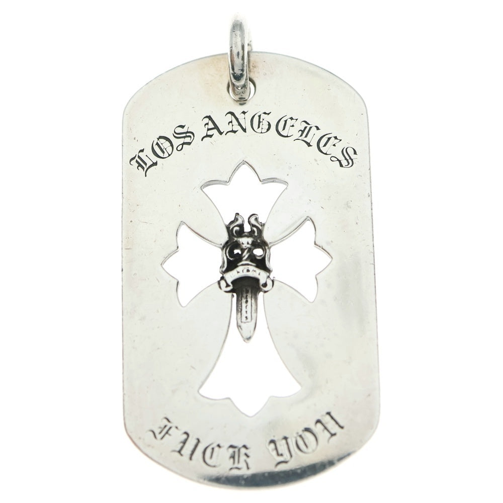 CHROME HEARTS(クロムハーツ) LG CO CROSS DAGGER D TAG カットアウトクロス ダガードッグタグ ラージ ペンダントトップ シルバー