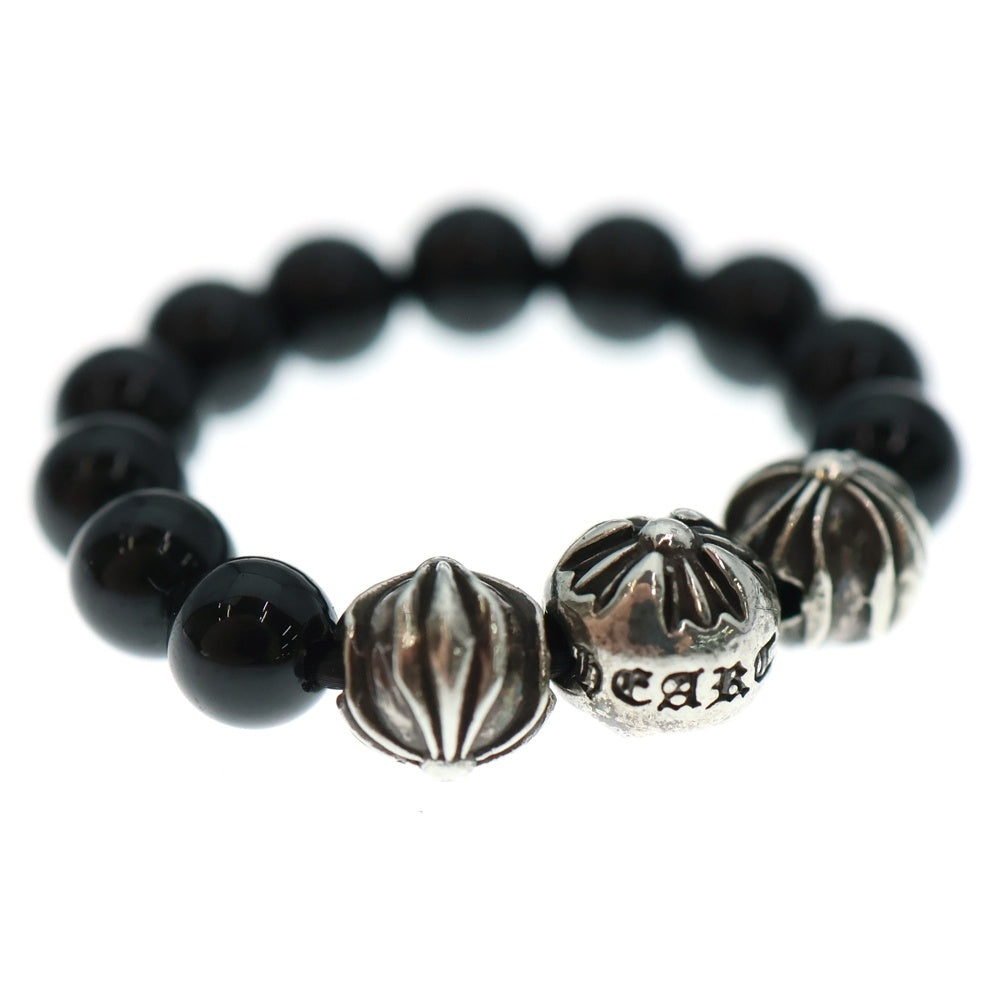 CHROME HEARTS(クロムハーツ) BEAD RING ビーズ オニキス リング ブラック/シルバー