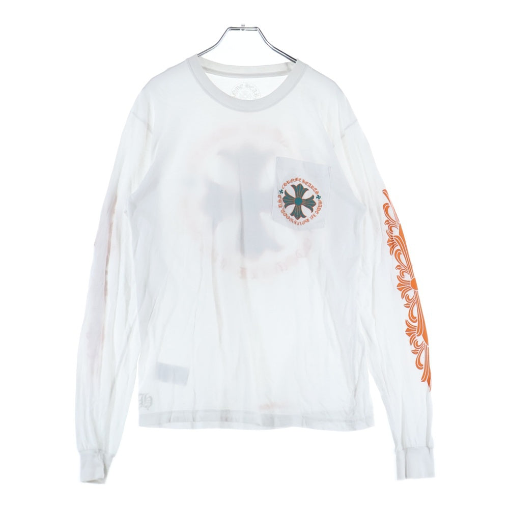 CHROME HEARTS(クロムハーツ) CH PLUS CHプラスプリント クルーネック 長袖Tシャツ ホワイト