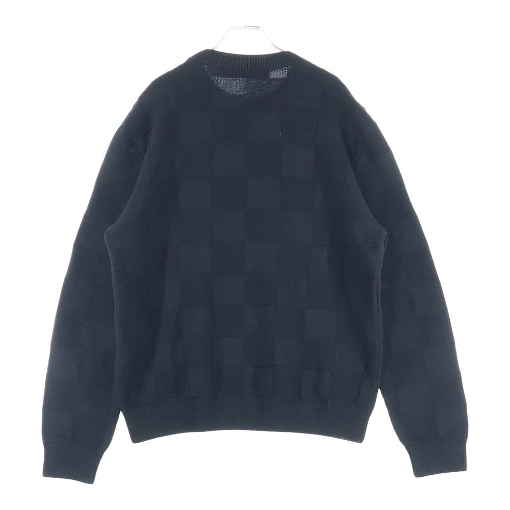 LOUIS VUITTON(ルイヴィトン) 22AW ダミエスティッチ クルーネック長袖ニット ブラック RM222Q TBY HNN41W