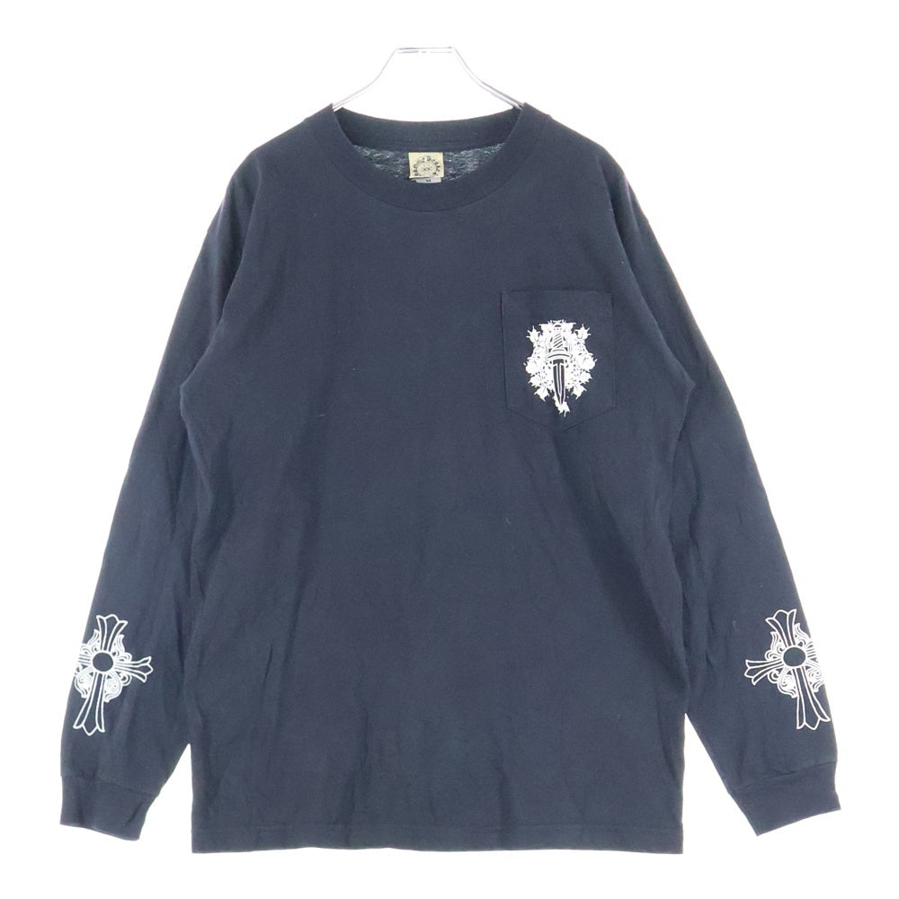 CHROME HEARTS(クロムハーツ) OLD Dagger logo L/S Tee オールドモデル ダガーロゴプリント長袖Tシャツ 長袖カットソー ブラック