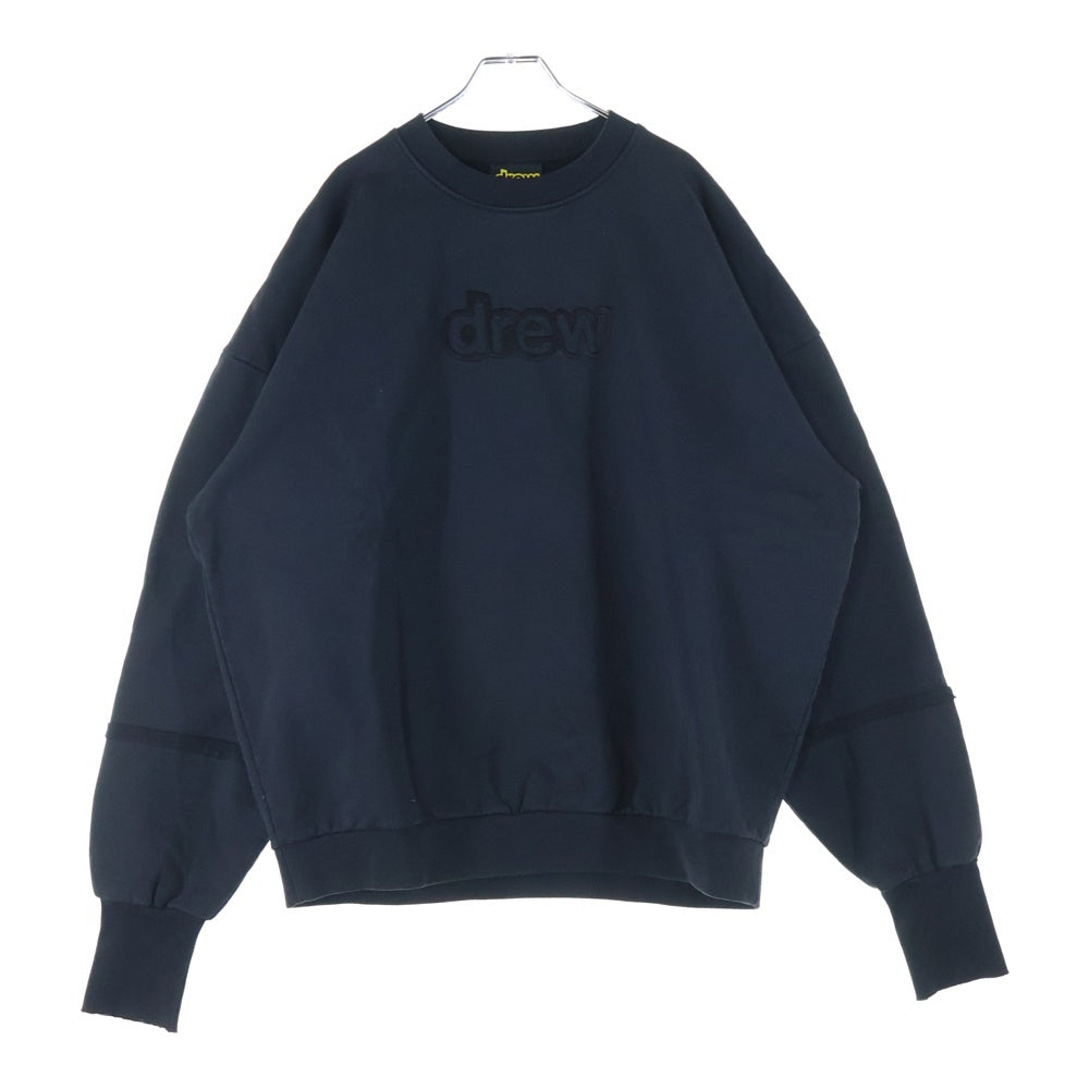 drew house(ドリューハウス) フロントロゴ スウェット クルーネックトレーナー ブラック