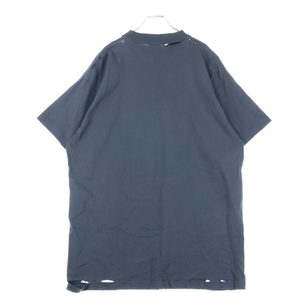 BALENCIAGA(バレンシアガ) PRANET EARTH OVERSIZED T-SHIRT ダメージ加工 プラネットアース オーバーサイズ半袖Tシャツ ブラック 787349 TRVC9